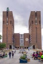 Oslo, Norway - City Hall historic building - Radhuset - housing city council, municipality authorities and Nobel Peace Prizes Royalty Free Stock Photo