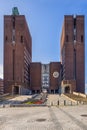 Oslo, Norway - City Hall historic building - Radhuset - housing city council, municipality authorities and Nobel Peace Prizes Royalty Free Stock Photo