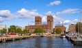 Oslo, Norway - City Hall historic building - Radhuset - at Oslofjord sea waterfront in Pipervika borough of Sentrum city center Royalty Free Stock Photo