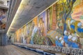 Oslo, Norway - Oslo City Hall historic building - Radhuset - with wall painting decoration by Alf Rolfsen in Pipervika quarter of