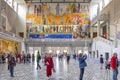 Oslo, Norway - Oslo City Hall historic building - Radhuset - with wall painting  decoration by Henrik Sorensen in Pipervika Royalty Free Stock Photo