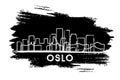 Oslo Norway City Skyline Silhouette. Hand Drawn Sketch. Business Travel and Tourism Concept with Historic Architecture