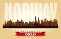 Oslo Norway city skyline vector silhouette