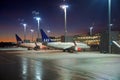 OSLO, NORWAY - JAN 21st, 2017: The Oslo Lufthavn Airport Gardermoen OSL is the main airport in Norway and a hub for the Royalty Free Stock Photo