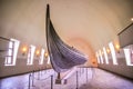 OSLO, NORWAY: Viking drakkar in Viking museum in Bygdoy, Oslo, Norway Royalty Free Stock Photo