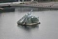 Oslo, Norway - Jun 15, 2012: Sculpture `She Lies` in Bjorvika bay