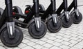 Group of electric scooters