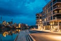 Oslo, Norway - June 25, 2019: Night View Embankment And Residential Multi-storey House On Sorengkaia Street In Gamle Royalty Free Stock Photo