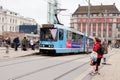 Oslo tram at stop