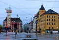 The street view of the area surrounding Oslo`s central stations. Oslo Royalty Free Stock Photo