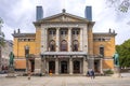 Oslo, Norway - National Theatre historic building - Nationaltheatret - at the Karl Johans Gate and Stortingsgata streets in city Royalty Free Stock Photo