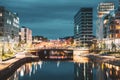 Oslo, Norway. Night View Embankment And Residential Multi-storey House In Gamle Oslo District. Summer Evening Royalty Free Stock Photo