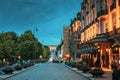 Oslo, Norway. Night View Karl Johans gate Street. Residential Multi-storey Houses In Centrum District. Summer Evening Royalty Free Stock Photo
