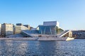 Norwegian national theatre in Oslo made in the form of an iceberg