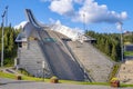 Oslo, Norway - Panoramic view of Holmenkollen ski jumping hill - Holmenkollbakken - an Olympic size ski jump facility after 2010