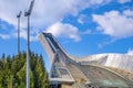 Oslo, Norway - Panoramic view of Holmenkollen ski jumping hill - Holmenkollbakken - an Olympic size ski jump facility after 2010