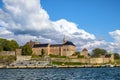 Oslo, Norway - Panoramic view of medieval Akershus Fortress - Akershus Festning - historic royal residence at Oslofjorden sea Royalty Free Stock Photo