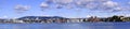 Oslo, Norway - Panoramic view of Oslo waterfront with Akershus Fortress, City Hall and Aker Brygge borough at Pipervika harbor Royalty Free Stock Photo