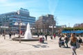 Oslo. Norway. People on Johanne Dybwad Square