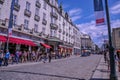 OSLO, NORWAY: People walking around in Karl Johans Gate, the famous street of Oslo