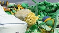 Oslo, Norway, 25.05.2020: plastic garbage, wooden waste at the sorting plant