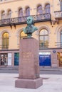 Bust of Johan Herman Wessel at Wessels plass in Oslo. Royalty Free Stock Photo