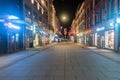 Night view on Torggata shopping street in downtown of Oslo Royalty Free Stock Photo