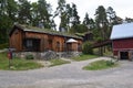 Oslo, Norway, September 2022: Old wooden house with grass roof exhibited at The Norwegian Museum of Cultural History Royalty Free Stock Photo