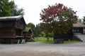 Oslo, Norway, September 2022: Old wooden houses with grass roofs exhibited at The Norwegian Museum of Cultural History Royalty Free Stock Photo