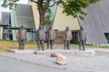 Statues to Roald Amundsen, Olav Bjaaland, Sverre Hassel, Oscar Wisting, Royalty Free Stock Photo
