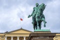 Oslo, Norway - Statue of King Charles XIV John - Karl XIV Johan - in front of Oslo Royal Palace, Slottet, in Slottsplassen square