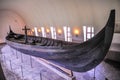 OSLO, NORWAY: Viking drakkar in Viking museum in Bygdoy, Oslo, Norway Royalty Free Stock Photo