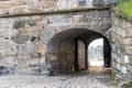 Oslo through old gates of Akershus Fortress, Oslo Royalty Free Stock Photo