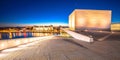 Oslo Opera house and city center modern architecture evening panoramic view Royalty Free Stock Photo