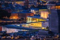 Oslo Opera house and city center modern architecture evening view Royalty Free Stock Photo