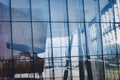 The Oslo opera house glass facade.