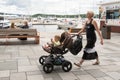 Oslo people enjoying on Aker Brygge