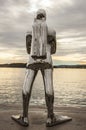 Oslo, a shiny statue of a diver.