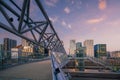 Oslo waterfront downtown city skyline cityscape in Norway at sunset Royalty Free Stock Photo