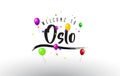 Oslo Welcome to Text with Colorful Balloons and Stars Design