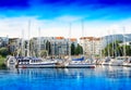 Oslo yacht club near coast background