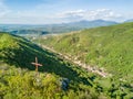 Osman Corss and village Sasca Montana (Mountain Sasca) in Nera G Royalty Free Stock Photo