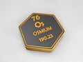 Osmium - Os - chemical element periodic table hexagonal shape