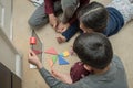 Leicester, Leicestershire, United Kingdom. 22 February 2019. School age kids learning and enjoying on Osmo, a platform using iPads