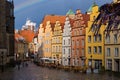 OsnabrÃÂ¼ck, Lower Saxony, Germany, June 5, 2021. Rainbow over St. Marien church and facedes of old houses on the Market square in