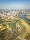 Osobloga flows into Oder River in Krapkowice Royalty Free Stock Photo