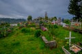 OSORNO, CHILE, SEPTEMBER, 23, 2018: Beautiful view from the cemetery of Puerto Octay, Chile