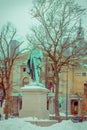 OsOSLO, NORWAY - MARCH, 26, 2018: Outdoor view of monument to Henrik Wergeland, famous Norwegian writer, poet