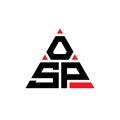OSP triangle letter logo design with triangle shape. OSP triangle logo design monogram. OSP triangle vector logo template with red Royalty Free Stock Photo