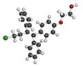 Ospemifene dyspareunia drug molecule. Used to treat pain during sexual intercourse dyspareunia.